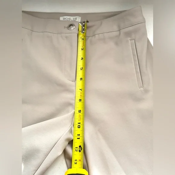 EUC‎ Rachel Zoe Mid Rise Straight Leg Beige Pants Size 4 - Picture 12 of 15